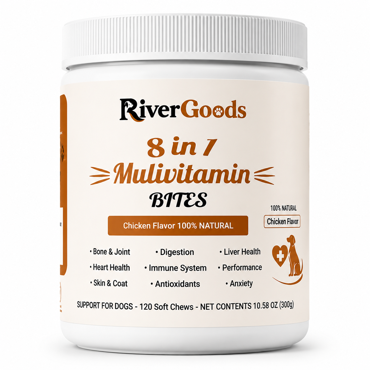 RiverGoods Multivitamine voor Honden – 8-in-1 Kauwsnack