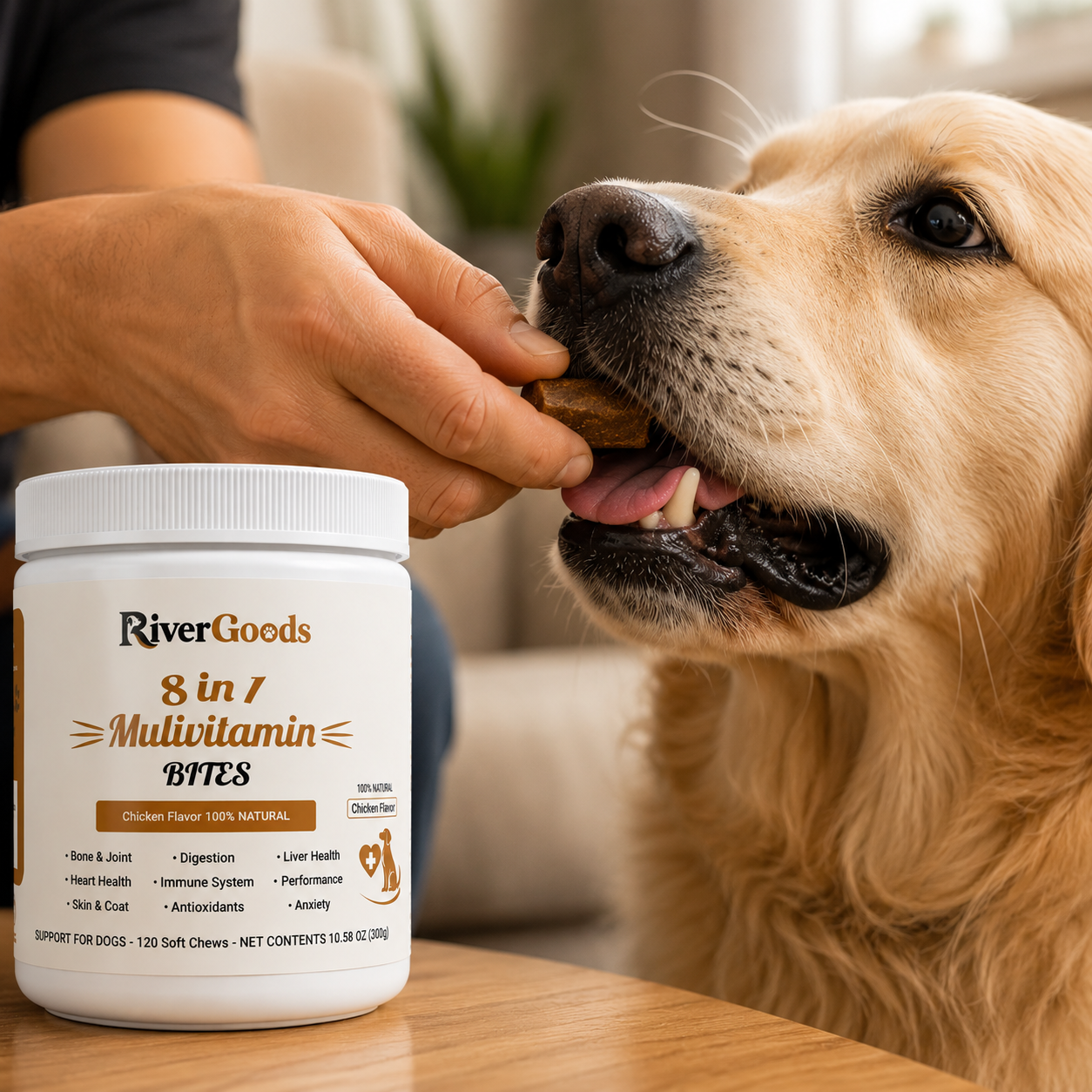 RiverGoods Multivitamine voor Honden – 8-in-1 Kauwsnack